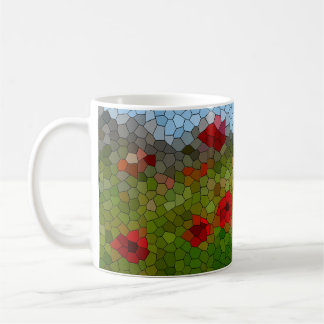  Mosaic Poppies in a Country Garden -  Coffee Mug
