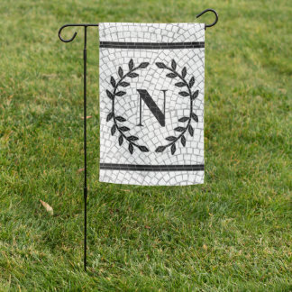 Mosaic Print Monogram Garden Flag