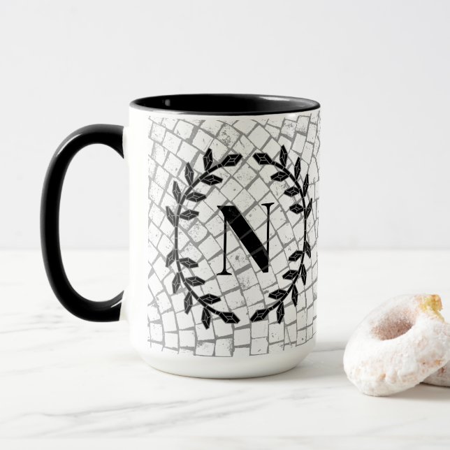 Mosaic Print Monogram Mug (With Donut)