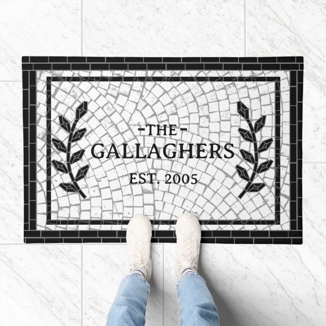 Mosaic Print Personalized Name Doormat (Indoor)