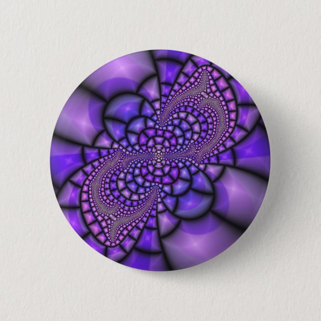 Mosaic Purple Flower Button (Front)