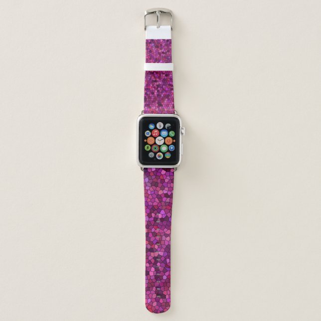 Mosaic Purple Pink  Apple Watch Band (Front)