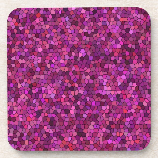 Mosaic Purple Pink  Beverage Coaster (Front)