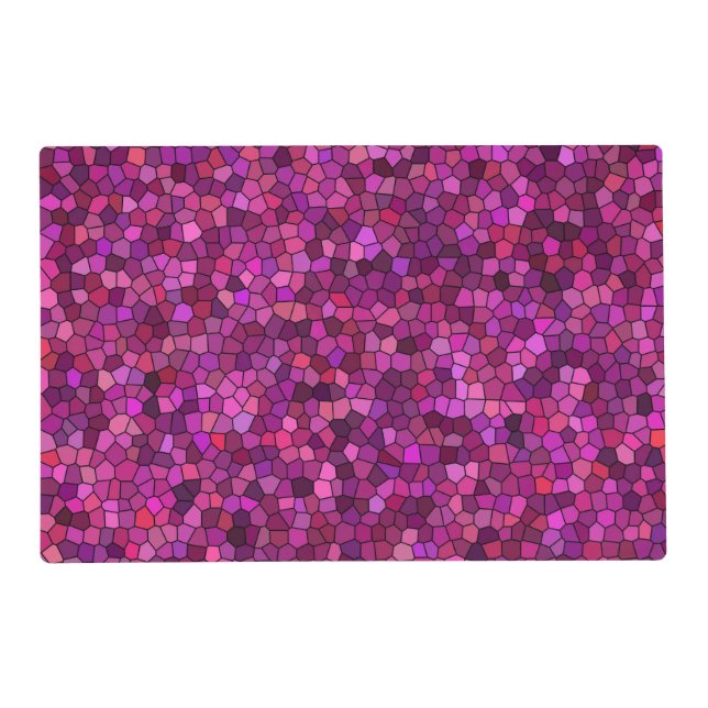 Mosaic Purple Pink Laminated Placemat (Front)
