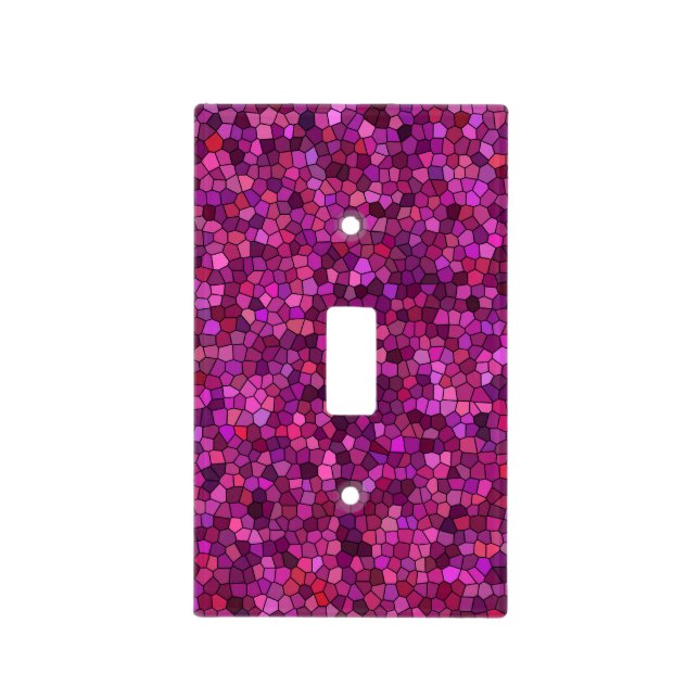 Mosaic Purple Pink  Light Switch Cover (Front)