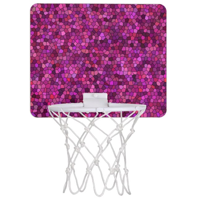 Mosaic Purple Pink  Mini Basketball Hoop (Front)