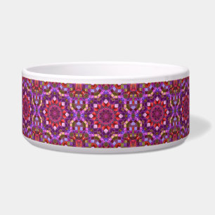 Mosaic Purple Vintage Fractal Kaleidoscope Bowl