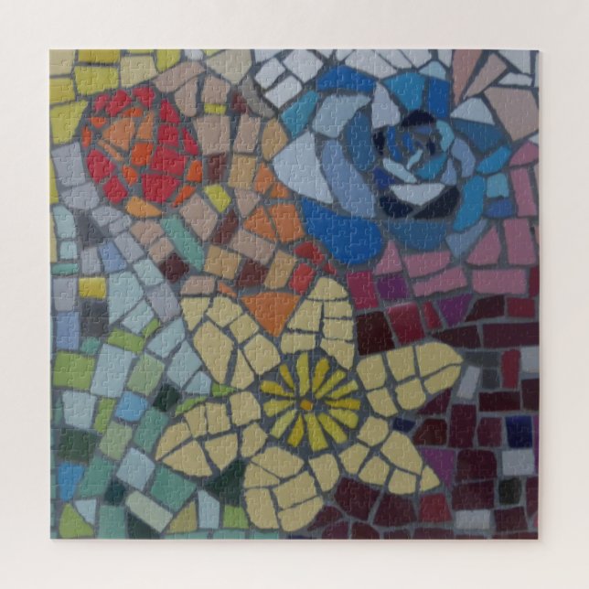 Mosaic Puzzle: Dutch Colorful Flowers Jigsaw Puzzle (Vertical)