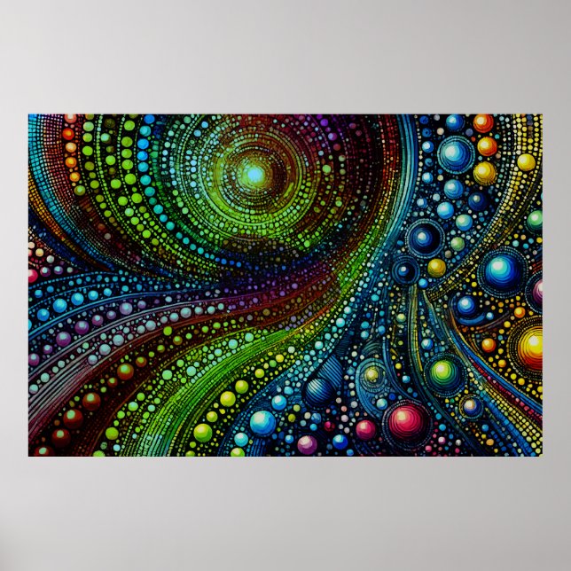 Mosaic Rainbow Abstract Art 1208 Poster (Front)
