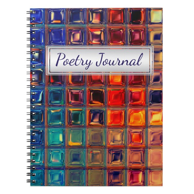 Mosaic Rainbow | Bold Colorful Abstract Tile Notebook (Front)