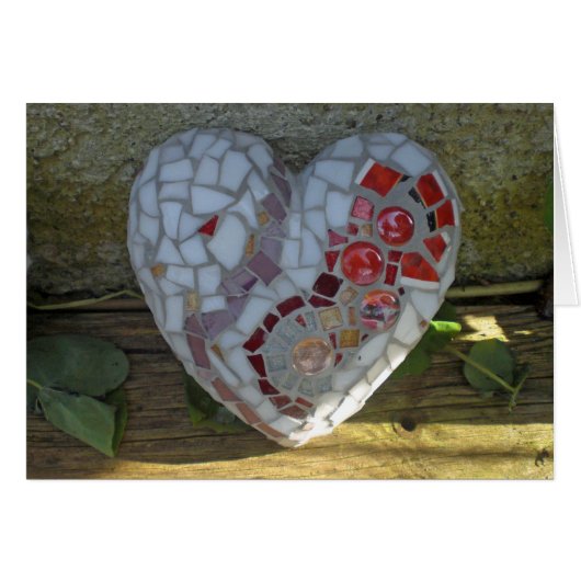 mosaic red heart card (Front Horizontal)