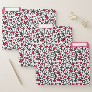 Mosaic red white black abstract pattern tile retro file folder
