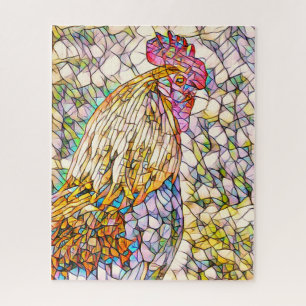 Mosaic Rooster Jigsaw Puzzle