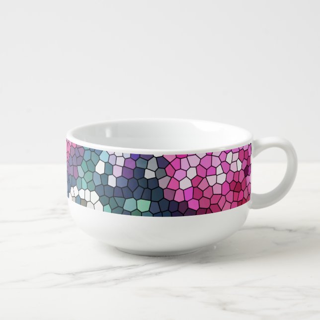 Mosaic Rose Soup Cup (Left)