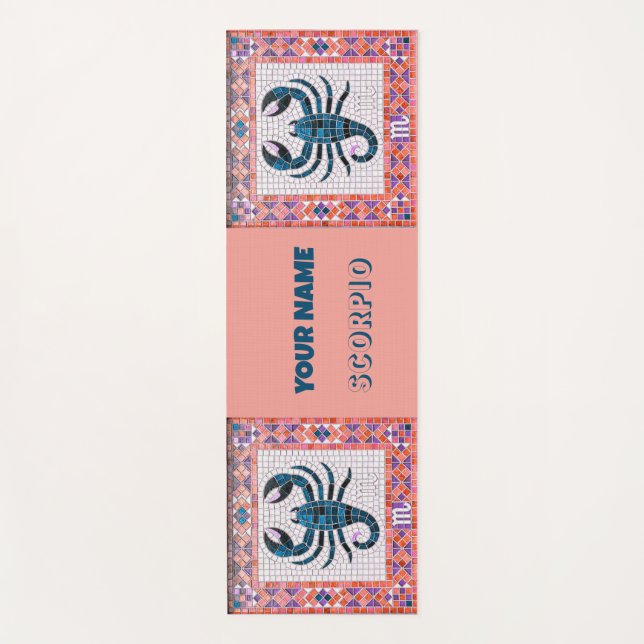 Mosaic Scorpio design Yoga Mat (Front)