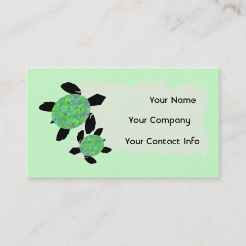 Mosaic Sea Turtle Business Card Template