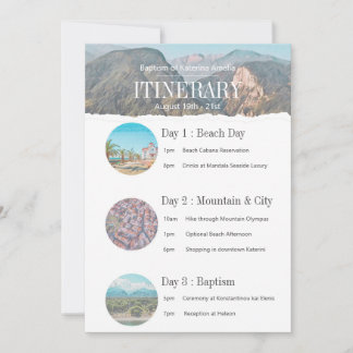 Mosaic Seaside Itinerary Invitation