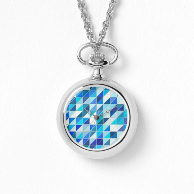 Mosaic - Shades of blue and white Watch (Front)