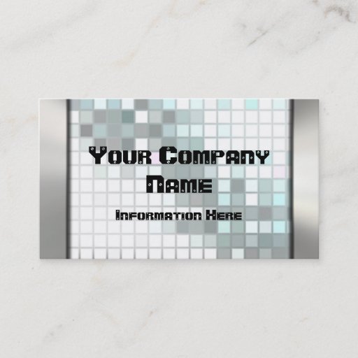 Customizable Mosaic Silver Metal Look Business Cards