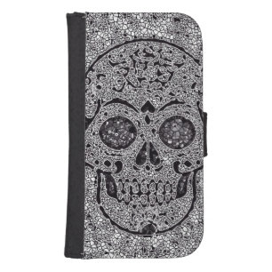 Mosaic Skull Wallet Phone Case For Samsung Galaxy S4
