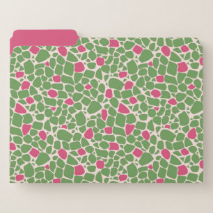 Mosaic small abstract pattern tiles green raspberr file folder