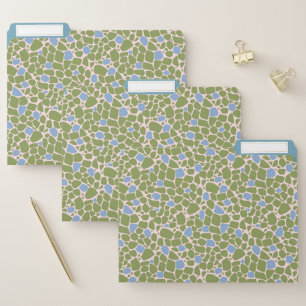 Mosaic small abstract pattern tiles green sky blue file folder