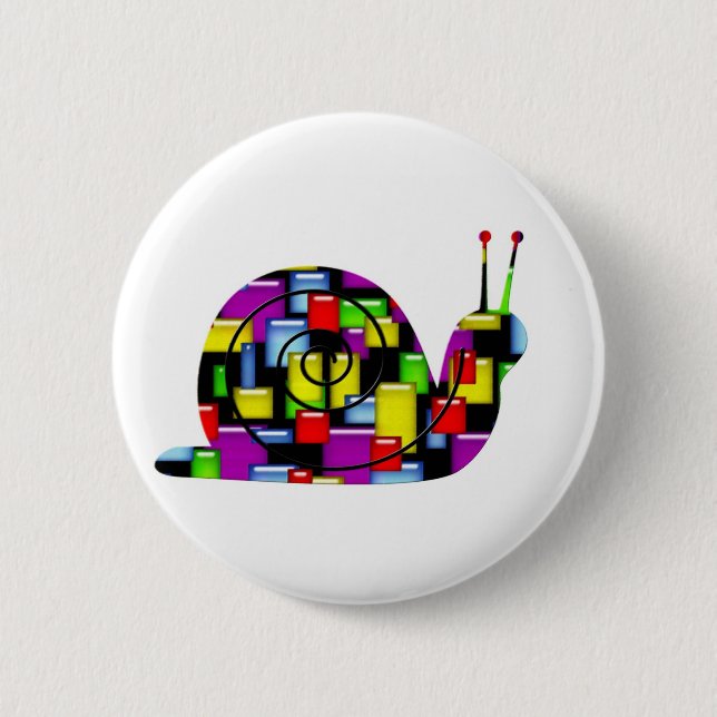 mosaic snail pinback button (Front)
