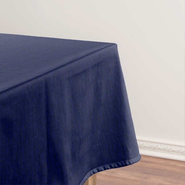 Mosaic Solid Royal Blue Textured Pattern Tablecloth (In Situ)