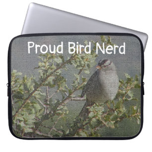 Mosaic Sparrow Avid Birder Proud Bird Nerd  Laptop Sleeve