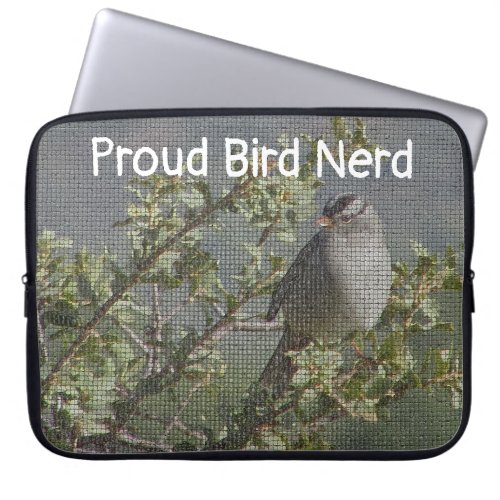 Mosaic Sparrow Avid Birder Proud Bird Nerd  Laptop Sleeve