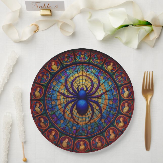 Mosaic Spider Paper Plates (Wedding)