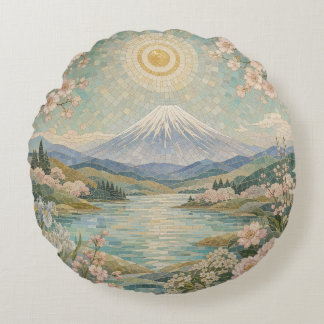 Mosaic Spring Serenity Round Pillow
