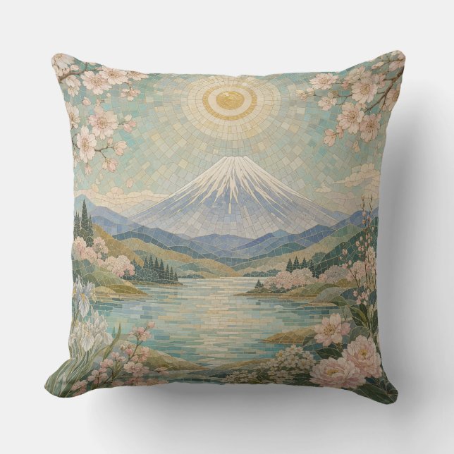 Mosaic Spring Serenity Throw Pillow (Front)