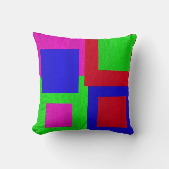 Mosaic Square  Blocks Abstract Throw Cushion, Pillow (Front)