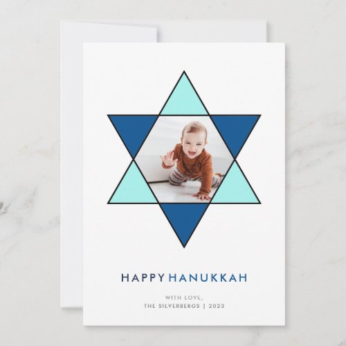 Mosaic Star  Hanukkah Photo Card