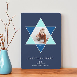 Mosaic Star Hanukkah Photo Holiday Card