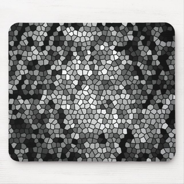 Mosaic Stones Glass Black Grey White Mouse Pad (Front)