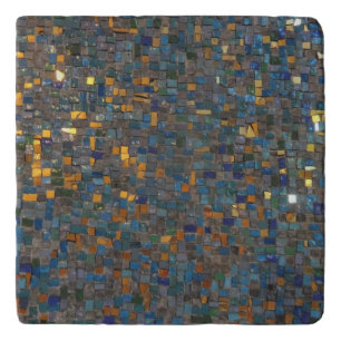 Mosaic Stones in Blue and Gold Trivet