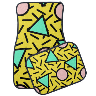 Mosaic stripes: retro memphis pattern car floor mat