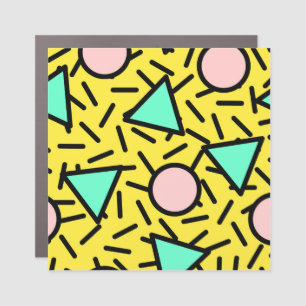 Mosaic stripes: retro memphis pattern car magnet