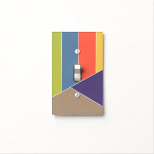 MOSAIC stripes triangles colored I + your ideas Light Switch Cover