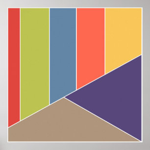 MOSAIC stripes triangles colored I + your ideas Poster