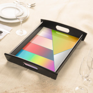 MOSAIC stripes triangles colored II + your ideas Serving Tray