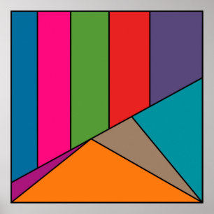 MOSAIC stripes triangles colored III + your ideas Poster