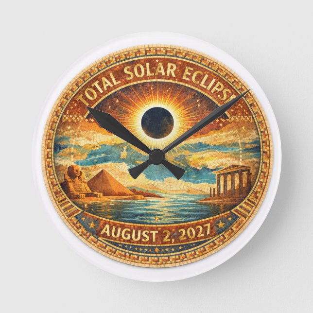Mosaic Style 2027 Eclipse Round Clock (Front)