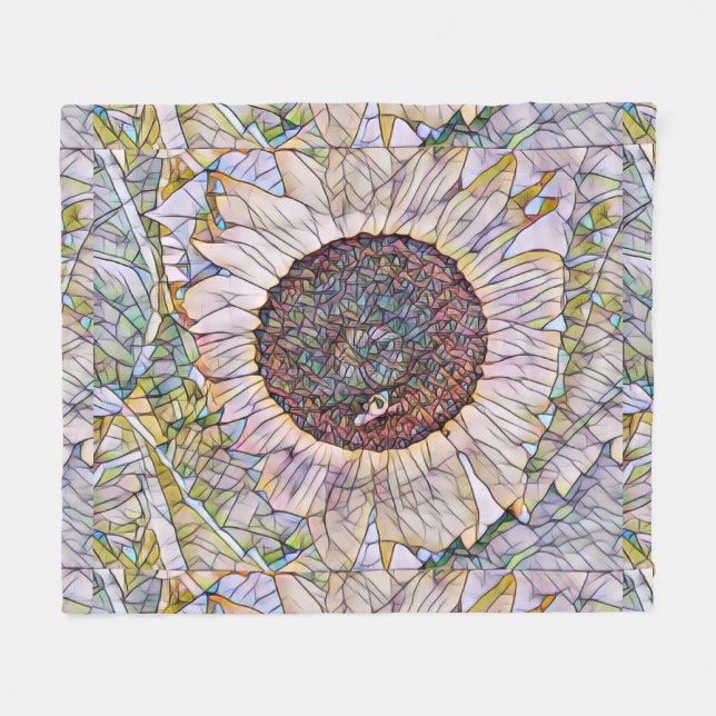 Mosaic Sunflower Blanket (Front (Horizontal))