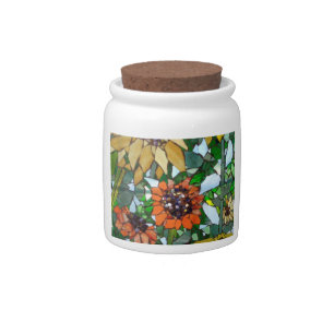 Mosaic Sunflowers Candy Jar