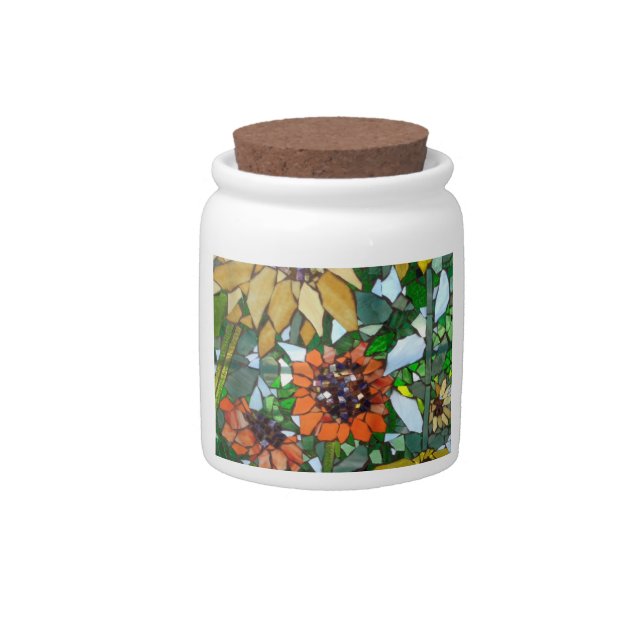 Mosaic Sunflowers Candy Jar (Front)
