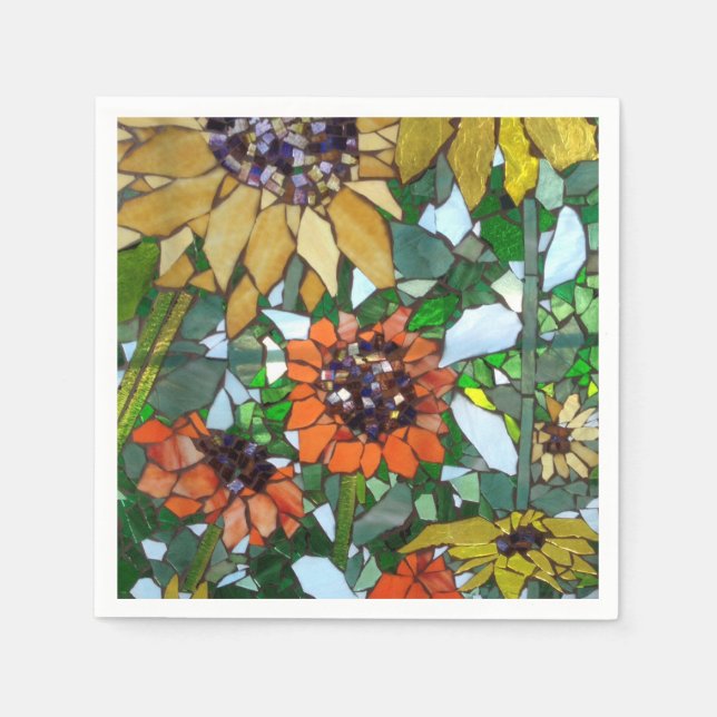 Mosaic Sunflowers Napkins (Front)