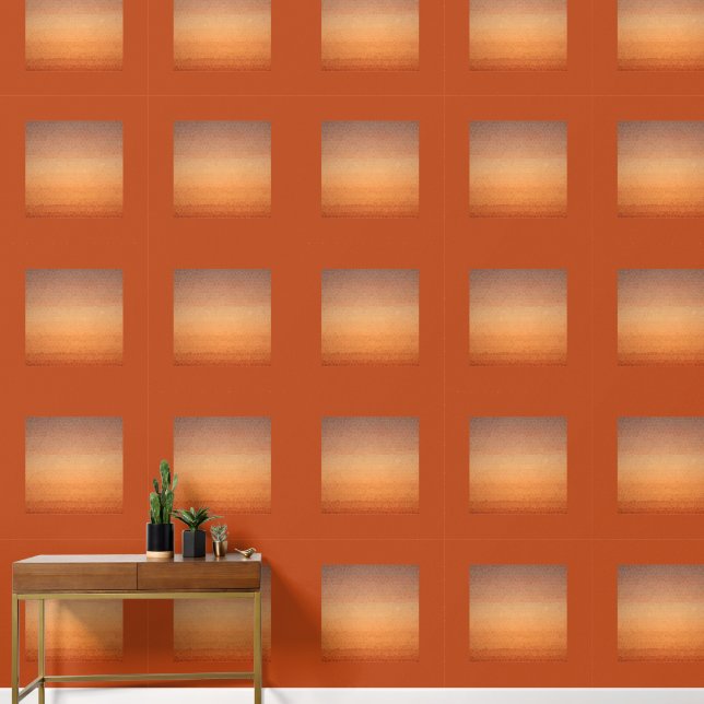 Mosaic sunset square frame orange wallpaper  (Hallway)